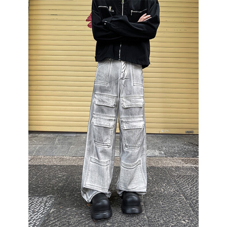 美式街头工装牛仔裤男直筒宽松欧美高街vibe风长裤子N884-P60,男装牛仔裤,星座308B-2