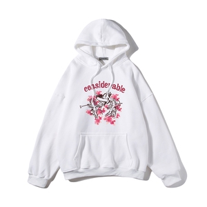 白底 23新款秋季时尚百搭宽松印花潮流美式连帽卫衣W374P40控58图片