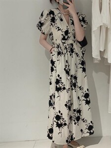 质大花长裙图片