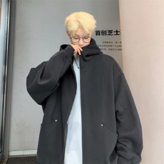 WY605-P48美式连帽秋季高级感慵懒双拉链开衫卫衣，男装卫衣，星座1503