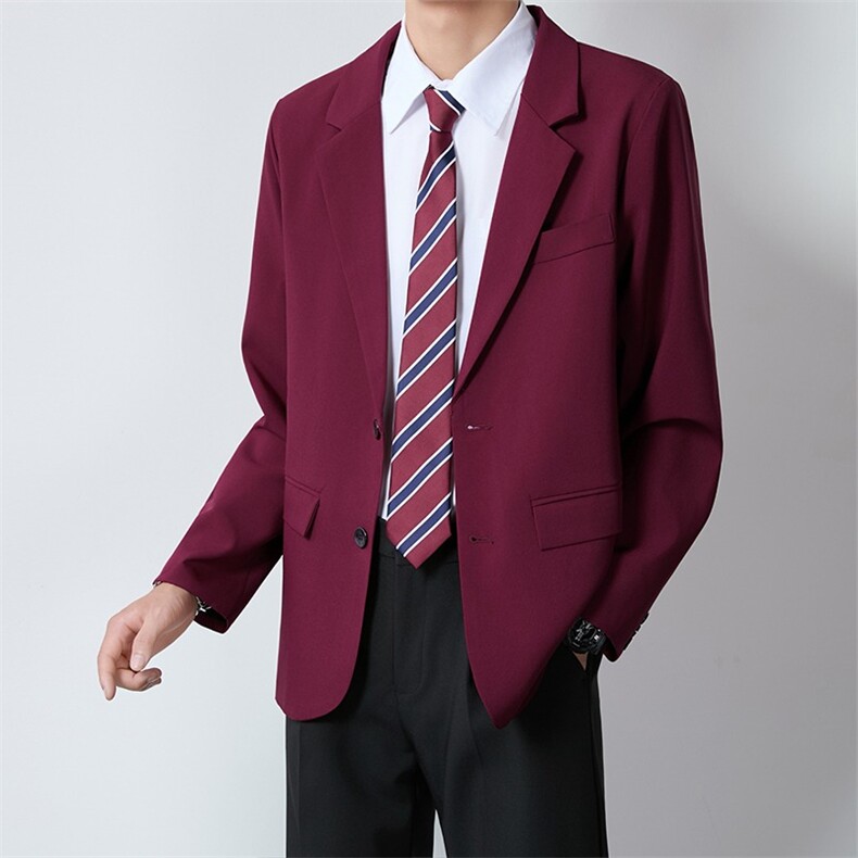 红色商务休闲正装西装男士大码西服套装新郎结婚礼服演出西服外套,男装西服套装,星座506A