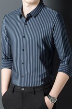衬衣男冰丝薄款长袖2023夏春新款免烫宽松休闲时尚衬衫男装，男装衬衫，电商B212（原钱塘6029）