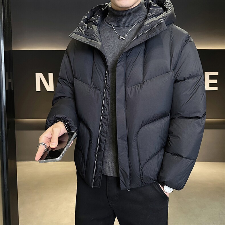 新标90绒冬季男士连帽泡芙云朵羽绒服宽松保暖外套2722-P335,男装羽绒服,电商B338
