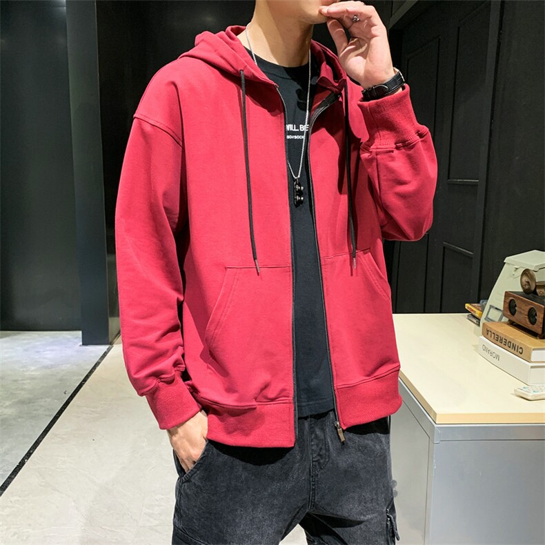 2021新款休闲男士连帽卫衣潮牌秋季青少年帅气潮流开衫DF50T,男装卫衣,电商A102