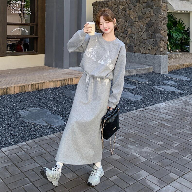 新品蕾丝卫衣套装半身裙6911-P165-K228,女装套装/套裙,2C317