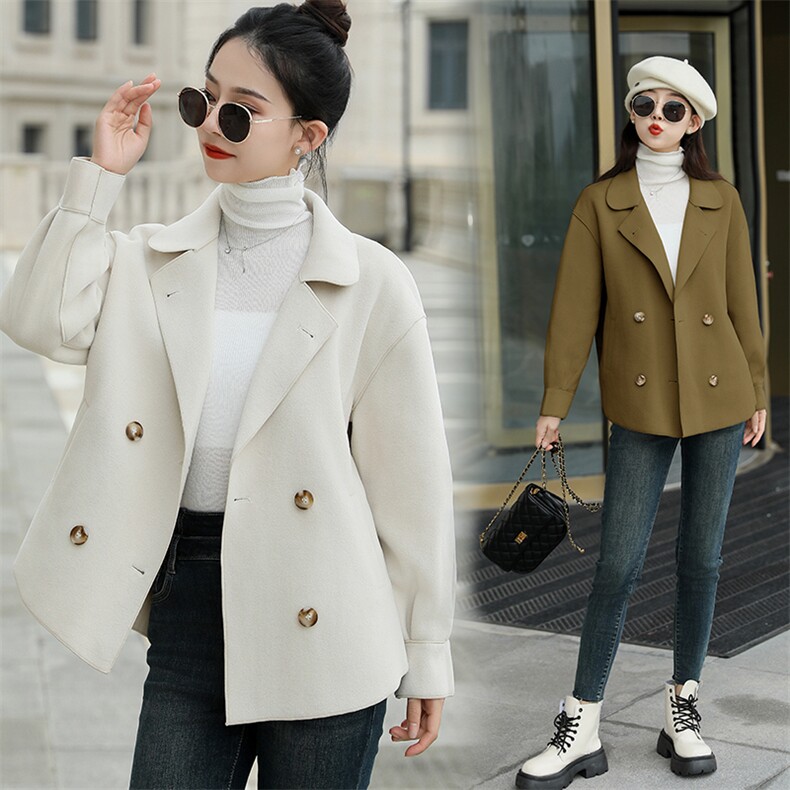 现货秒发2024冬装新款新款韩版羊毛呢大衣双面呢羊绒大衣外套，女装双面呢大衣，星宇服饰