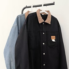 新款水洗牛仔外套男春季复古潮流休闲宽松男女工装夹克J8891-P60，男装夹克，星座1008