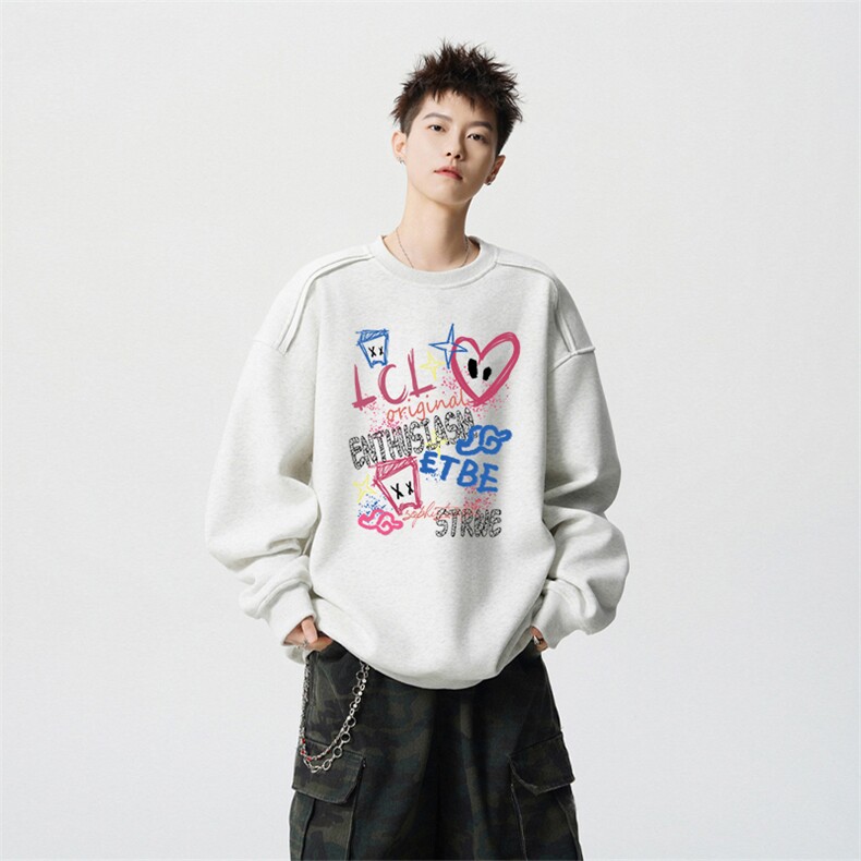 得物供货、重磅420克现货 圆领卫衣宽松HD019-1-WY2528LL-P35图片