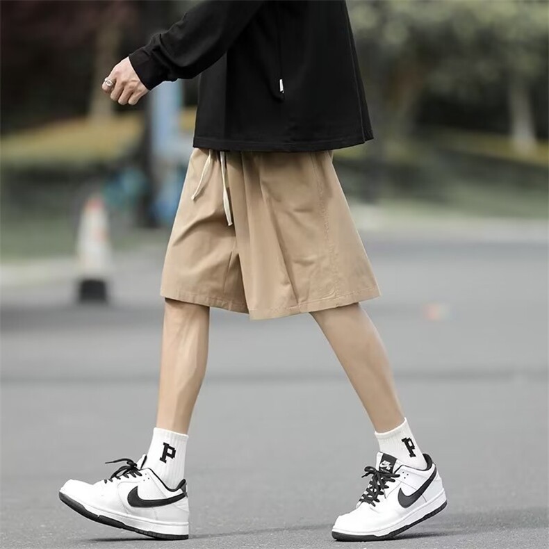 男五分裤新款纯色时尚潮牌宽松型青春流行潮直筒夏季工装裤休闲裤图片