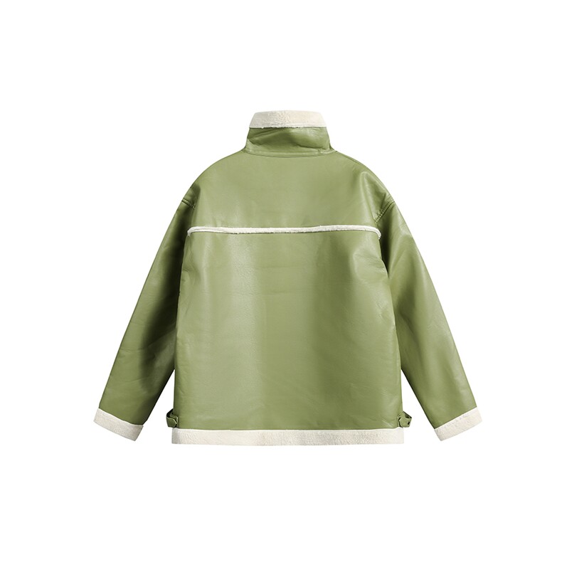 2025冬拼接羊羔毛pu皮棉服--5174,男装棉衣,电商S012（CATTEE）