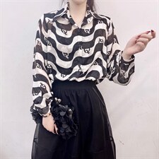 秋冬新款锦花衬衫，女装衬衫，青橙愫