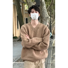 M666-特P60美拉德V领慵懒感毛衣，男装针织衫/毛衣，星座1501-3