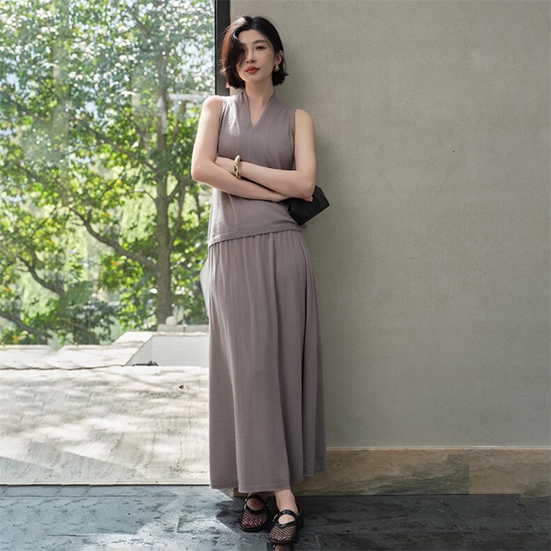 2025春秋新款羊绒裙女100纯山羊绒优雅气质休闲设计中长款半身裙，女装半身裙，江帆羊绒