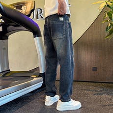牛仔长裤男2025秋冬加绒加厚款潮牌休闲直筒裤A313-1-5541-P95，男装卫衣，电商A313-1