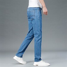 DKH8172B男式2021年夏秋莱赛尔弹力薄款高腰宽松直筒牛仔裤P71，男装牛仔裤，电商B360