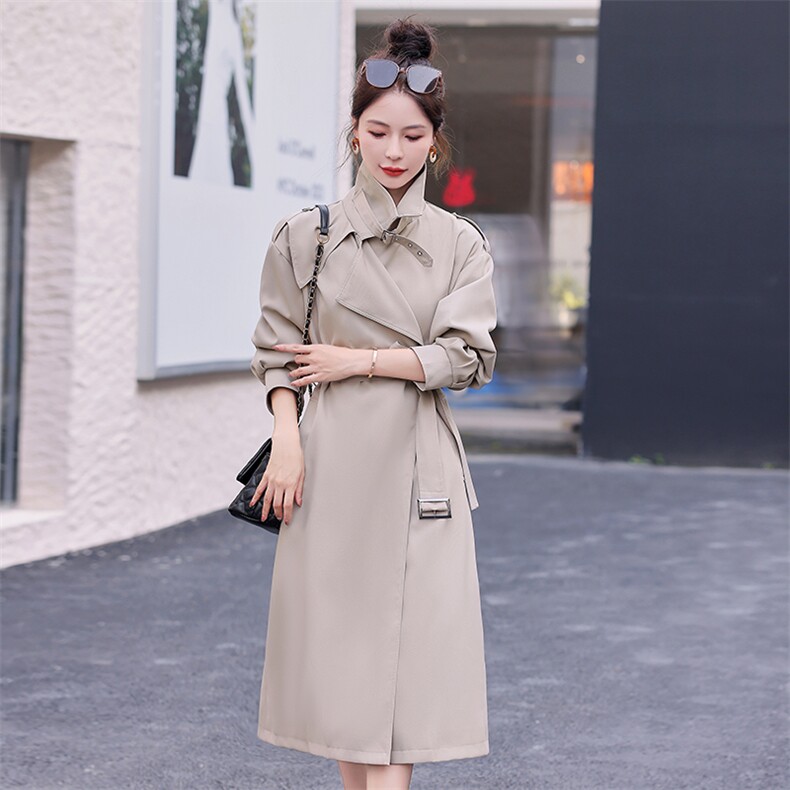 优雅气质中长款日韩风衣外套显瘦百搭时尚女装,女装风衣,曼琳思菲