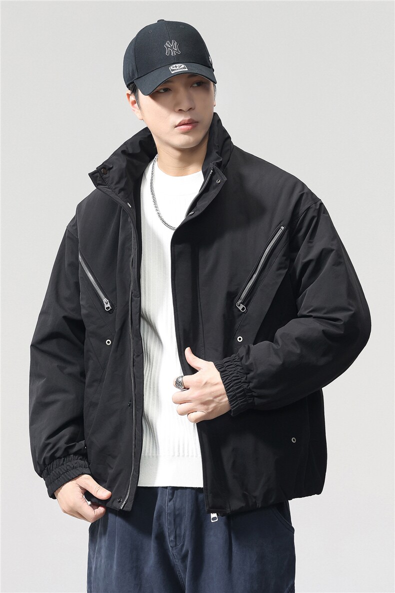 夹棉2025秋冬新款立领工装夹克男女户外登山服棉服,男装夹克,电商D215