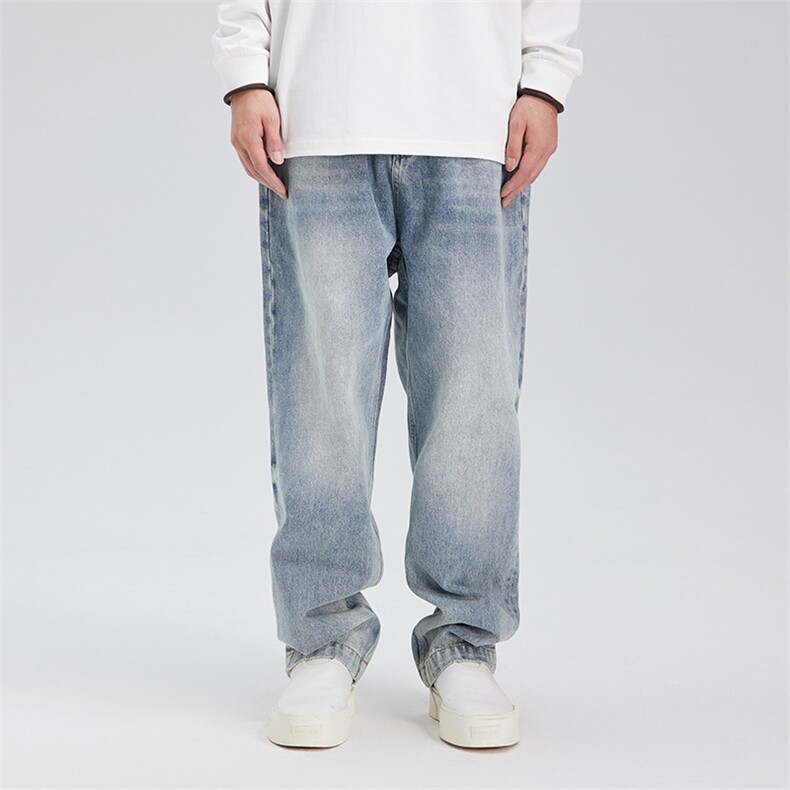 PL921高级感压痕简约洗水牛仔裤，男装牛仔裤，电商基地S002