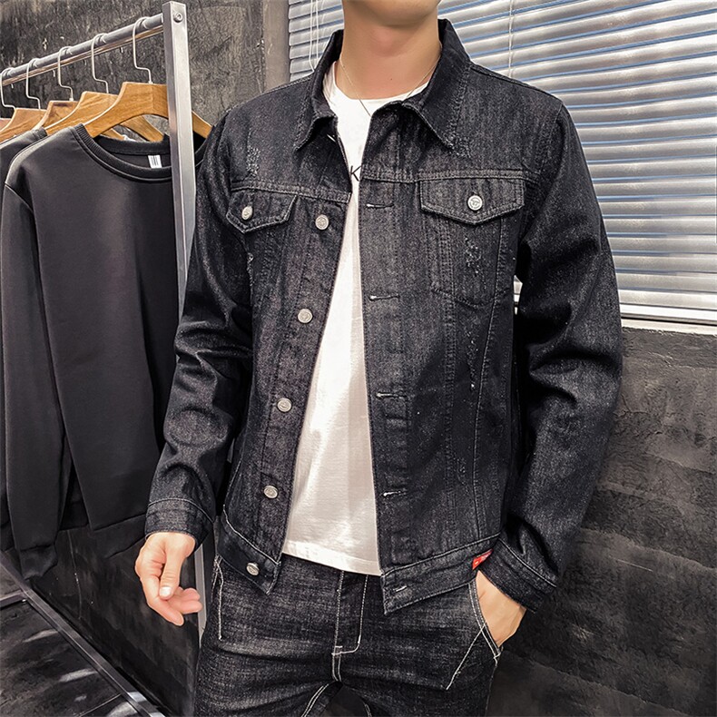 店主风男士牛仔外套秋季新款衣服韩版潮流大码百搭夹克8123-P75,男装夹克,电商A318