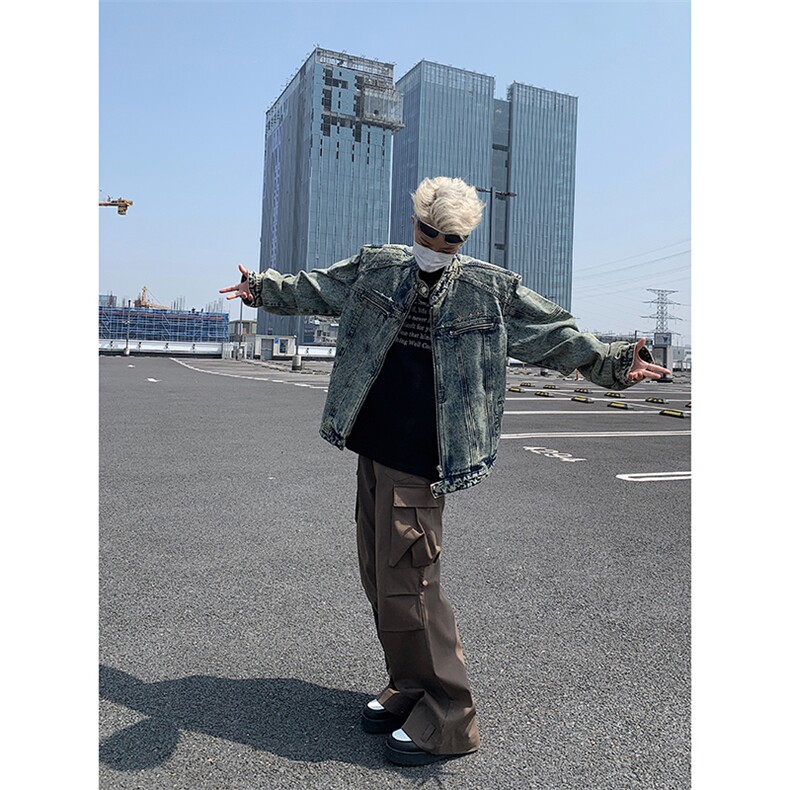 高街牛仔外套男士韩版潮流痞子帅气2024秋冬ins宽松夹克W5845-P75,男装夹克,星座412-3