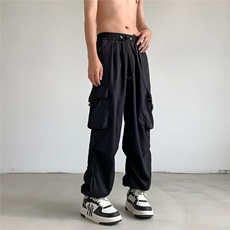 休闲裤男韩版潮流美式高街大口袋2024秋冬季新款ins长裤K4575-P34，男装休闲裤，星座412-3