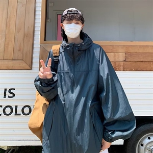 慵懒标准新款文艺青春流行拉链原宿ins日系夏季男潮潮流百搭图片