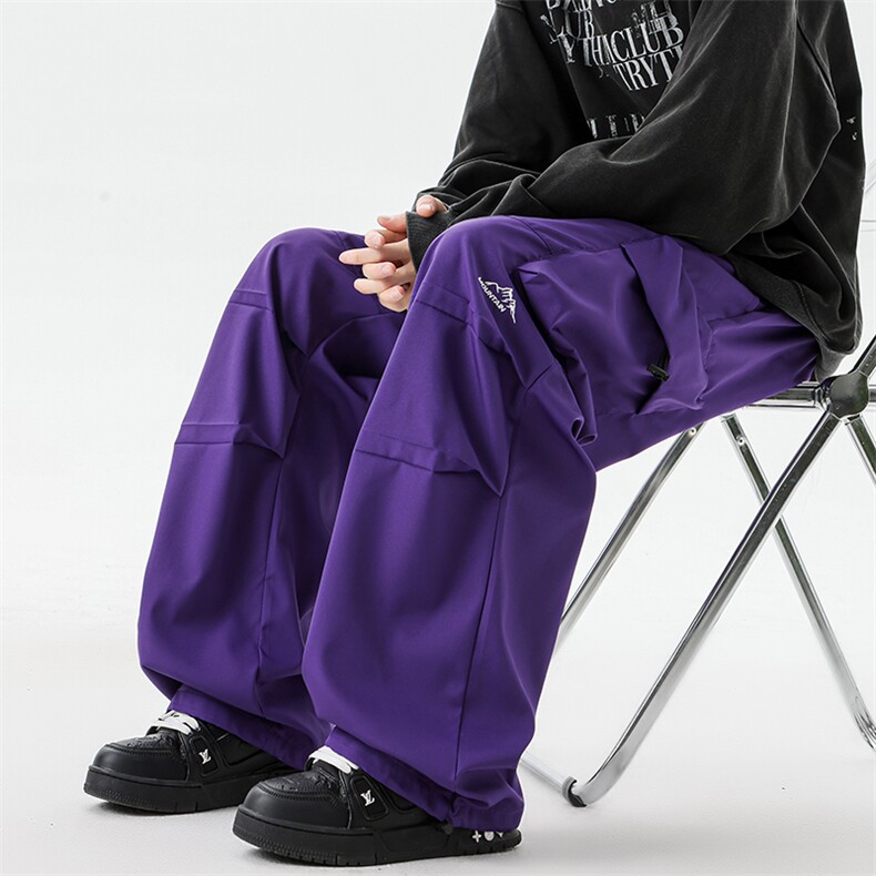 8XL-M美式机能加绒加厚冲锋裤男冬季宽松大码刺绣工装裤KZ020P50,男装工装外套,电商B312