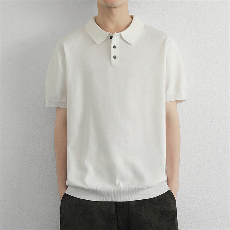 花棕色针织衫翻领polo/短袖简约休闲男款,男装Polo衫,星座914
