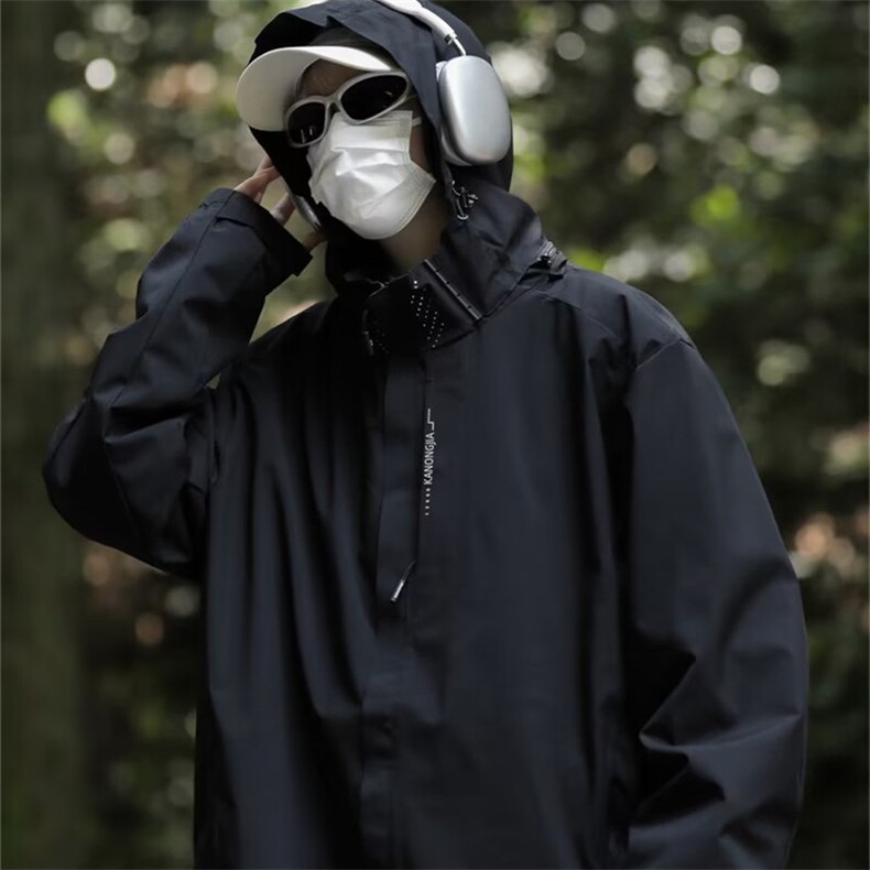 黑武士cityboy冲锋衣男连帽机能风工装夹克户外登山外套QJ99-P68图片
