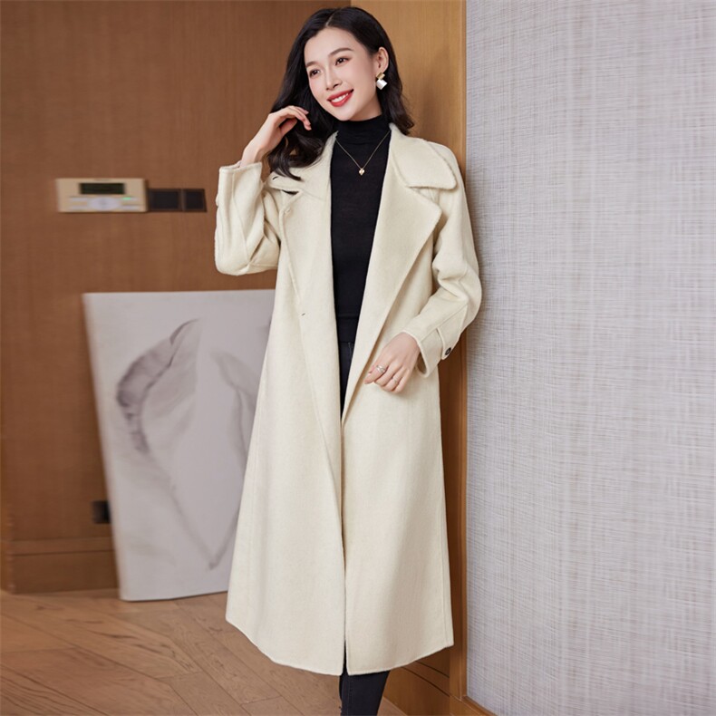时尚气质女装羊毛双面呢大衣显瘦长款外套优雅百搭,女装双面呢大衣,阿舍尔精品