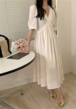 夏季新款简单大气连衣裙，女装连衣裙，唇蔻