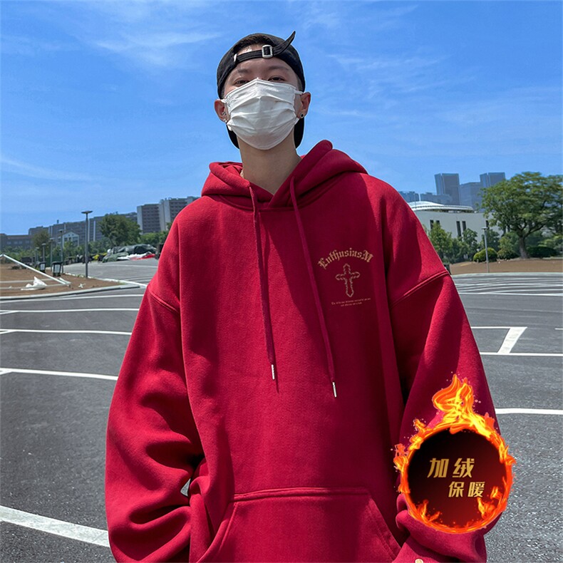 500克重磅秋冬美式加绒加厚卫衣外套DL291常规特P35绒特P40,男装卫衣,电商A486