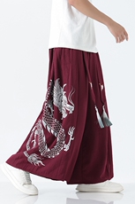 夏季新款大码风汉服古风新中式宋裤情侣裙裤阔腿裤K259/P85，男装民族服装，电商A221A