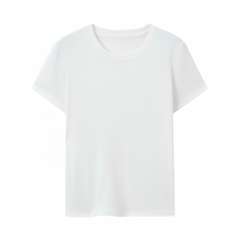 夏季新款简约莱赛尔天丝面膜T短袖女宽松百搭显瘦时尚休闲上衣，女装T恤，元素羊绒