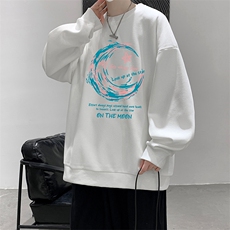 华夫格卫衣圆领卫衣男大码长袖t恤男外套HW76341-P30，男装卫衣，电商A040