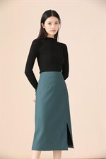 秋冬新款现货，白搭显瘦好贵中长版皮半裙 26/30尺码，女装半身裙，艺尚丽人