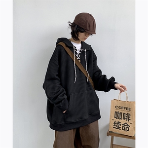 春季新款宽松休闲连帽上衣日系cityboy潮牌百搭卫衣男 W8078-P40图片