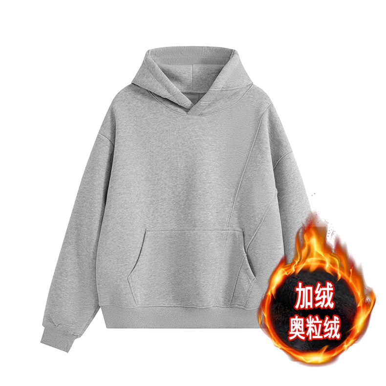 重磅无帽绳500克加绒奥粒绒连帽卫衣硬挺宽套头外套 RH5306JR-P62图片