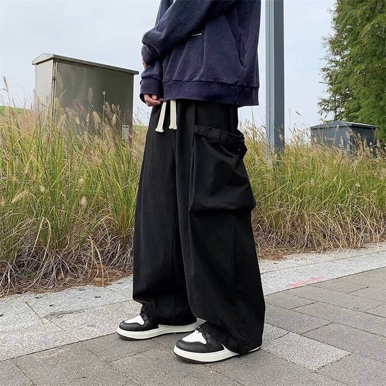 日系机能风宽松阔腿工装裤子男潮牌秋冬美式高街休闲裤MK128-p40,男装休闲裤,星座1008