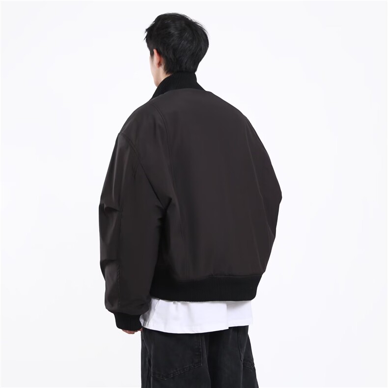 冬季新款廓形立领夹克棉服外套夹棉棒球领棉衣-MF618-网络图,男装夹克,星座1002-2