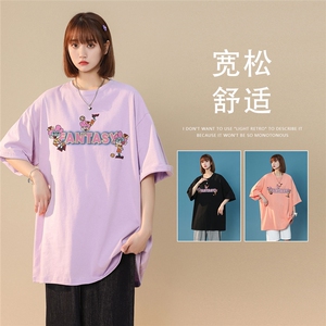 中性风 2023夏季新款卡通动漫印花休闲情侣短袖T1087  p25控38图片