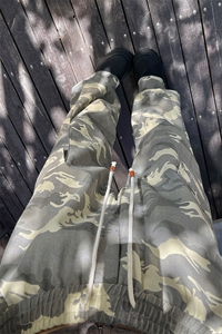 秋季350g重磅水洗多口袋痞帅迷彩大码工装裤男K24085-特P45控88图片