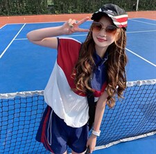 夏季新款时尚欧货洋气撞色套装，女装职业装，L·H·X