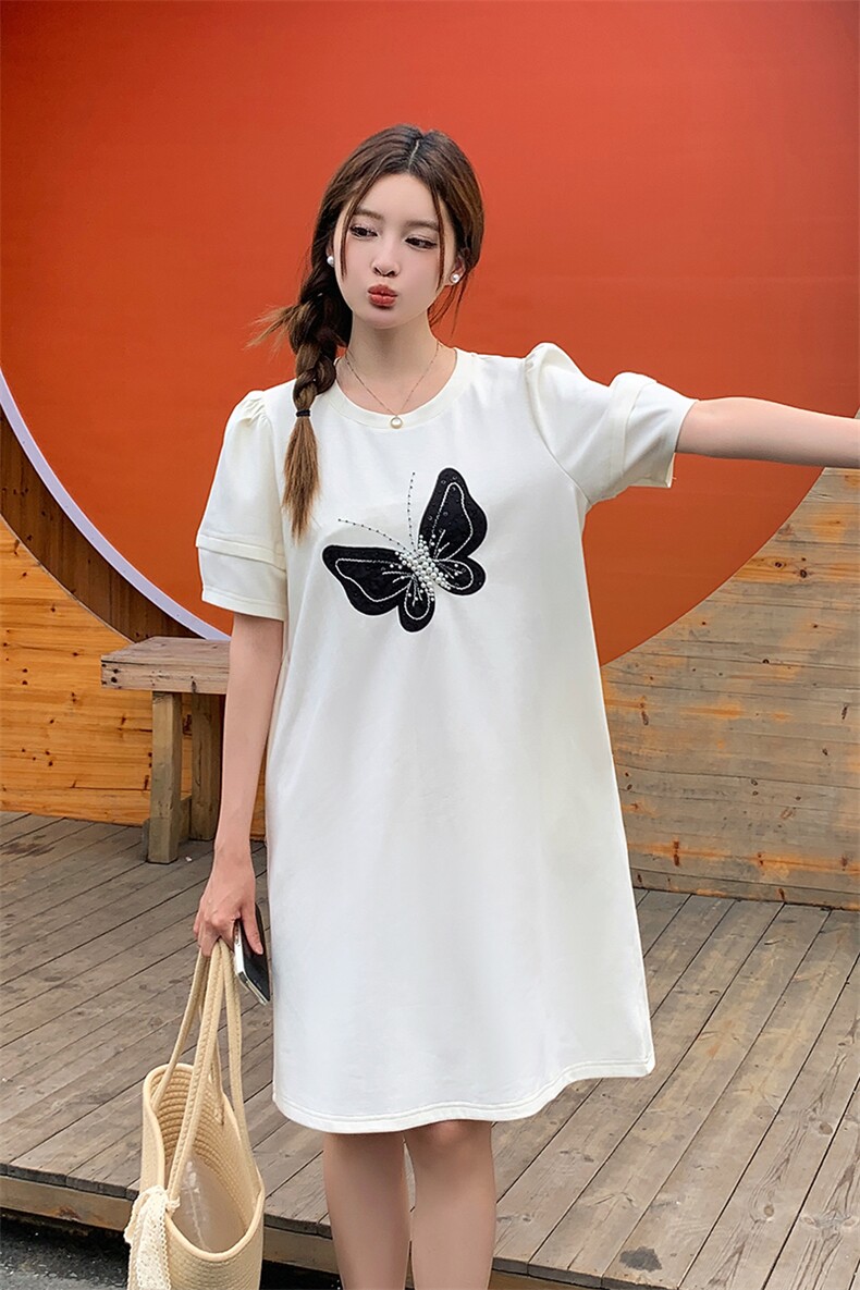 法式设计感连衣裙2024新款夏季轻奢高级感小个子宽松款短袖裙子女,女装连衣裙,慧峰