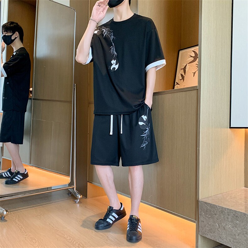 TZ123-P48风印花新款港风青少年男生套装学生短袖短裤,男装牛仔裤,星座507A（原星座306B-2）
