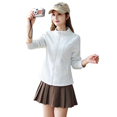 现货秒发2024夏装新款立领韩版拉链卫衣外套学生学院风外套，女装卫衣/绒衫，星宇服饰