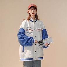 中性风2023秋季新款港风oversize情侣棒球服夹克G8021p65控88，男装夹克，A247A