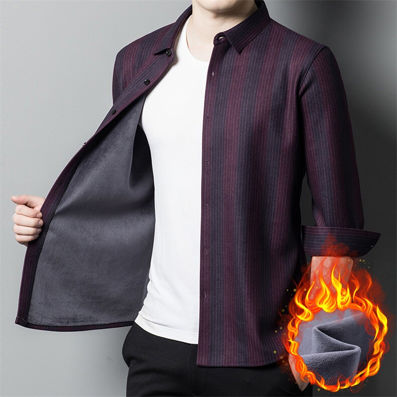 CA808803钱塘2002-2中年男士冬季厚款时尚休闲加绒衬衣P82图片