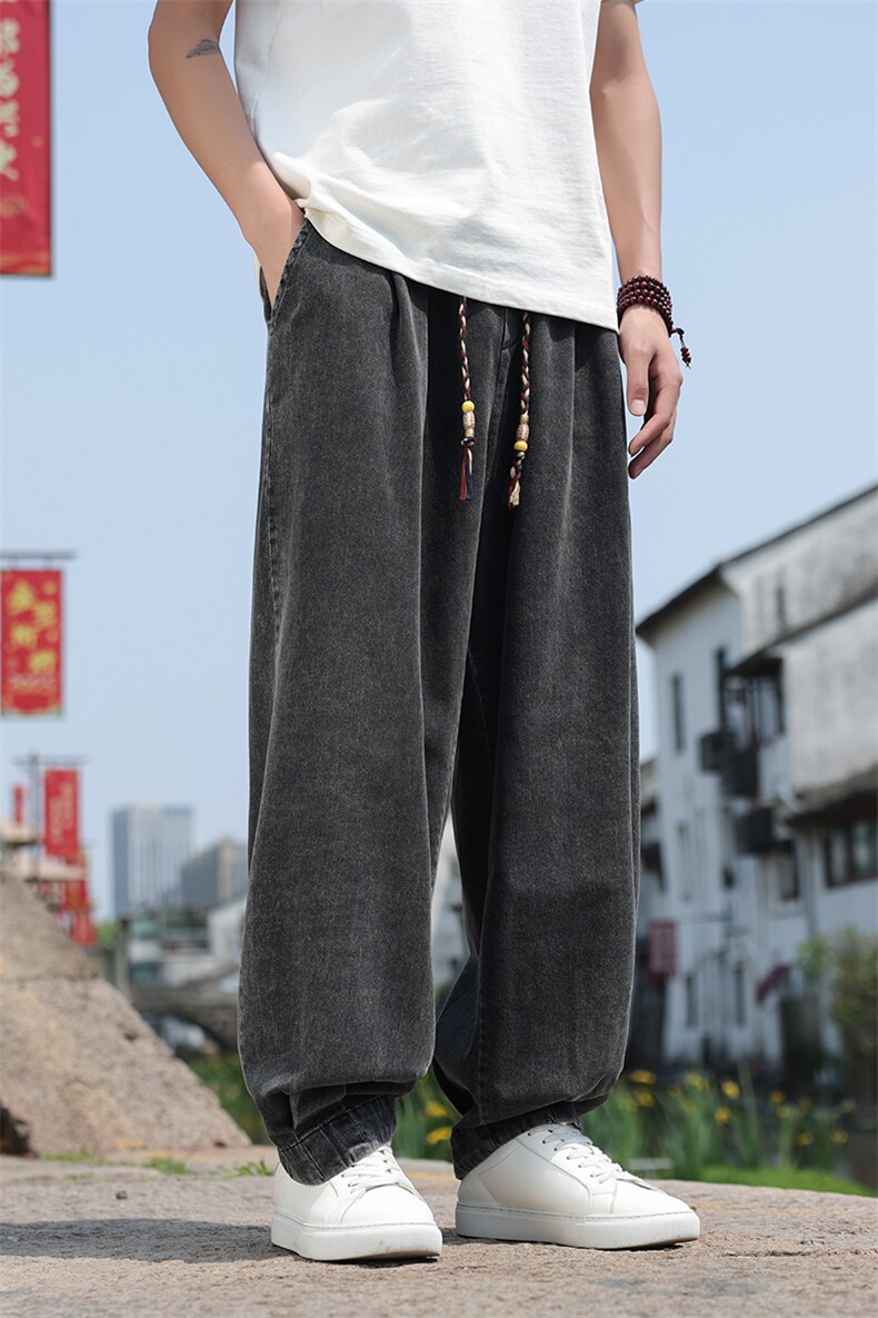 夏季风牛仔宽松大码长裤透气柔软休闲裤男士K2513-P7588,男装休闲裤,电商A008