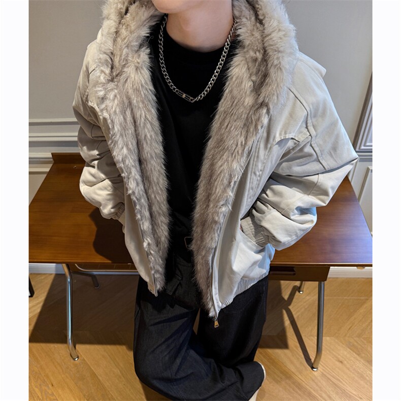 座山雕毛领连帽棉衣外套男冬加厚保暖夹克棉袄 XZ514-2-7234-P125图片